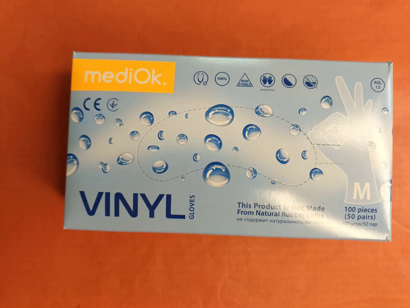 Перчатки винил неопудренные M МедиОк 100 шт/уп.
